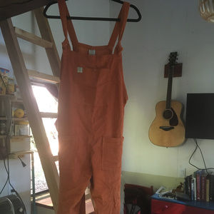 Lucy & Yak Orange Corduroy Dungarees/Overalls